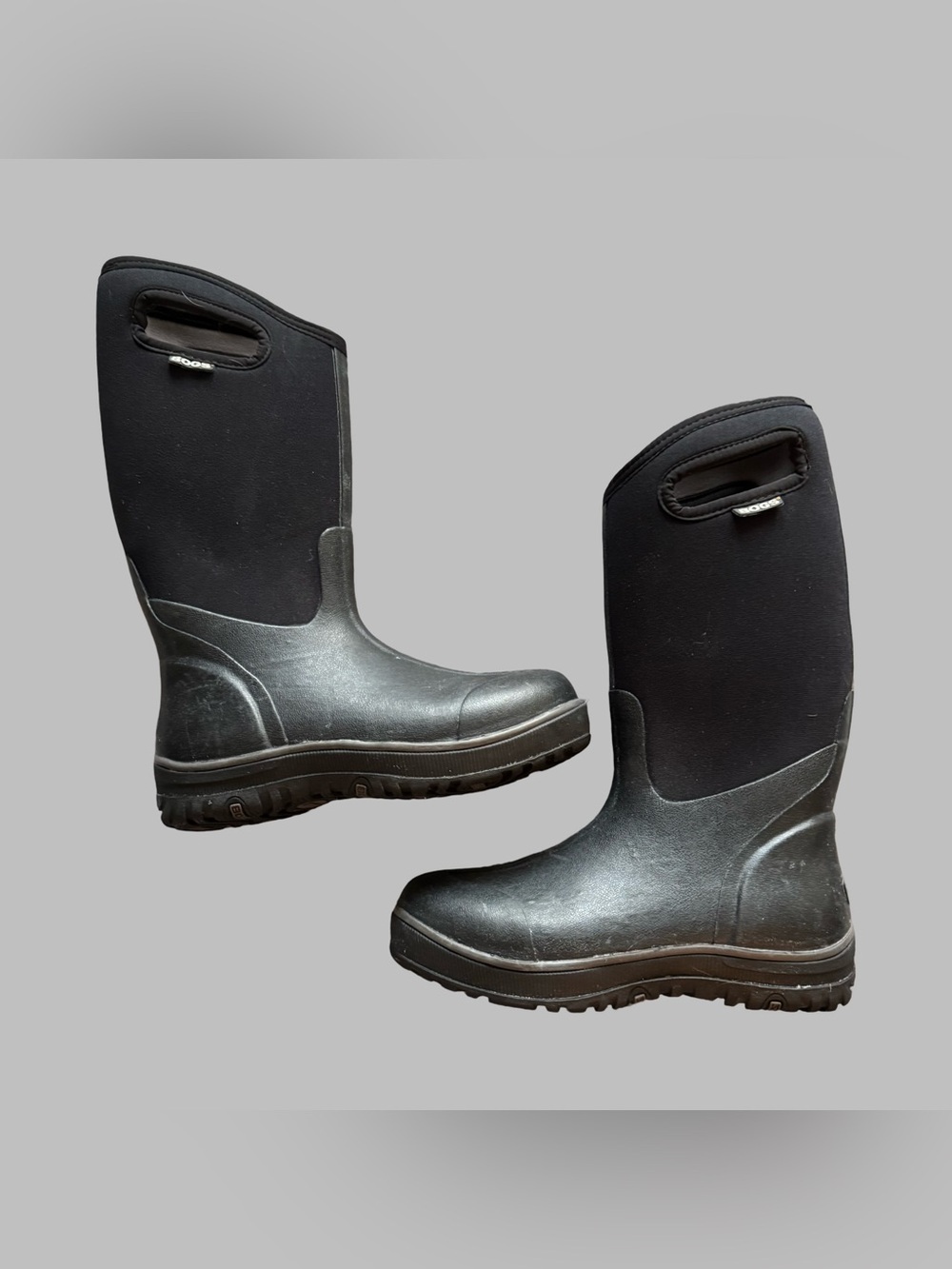 BOGS Womenโs Classic Ultra High Black Waterproof Pull-On Outdoor Boots Size 8